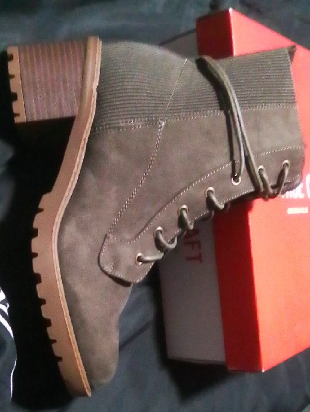 True Craft Olive Green Lace-Up Combat Boots